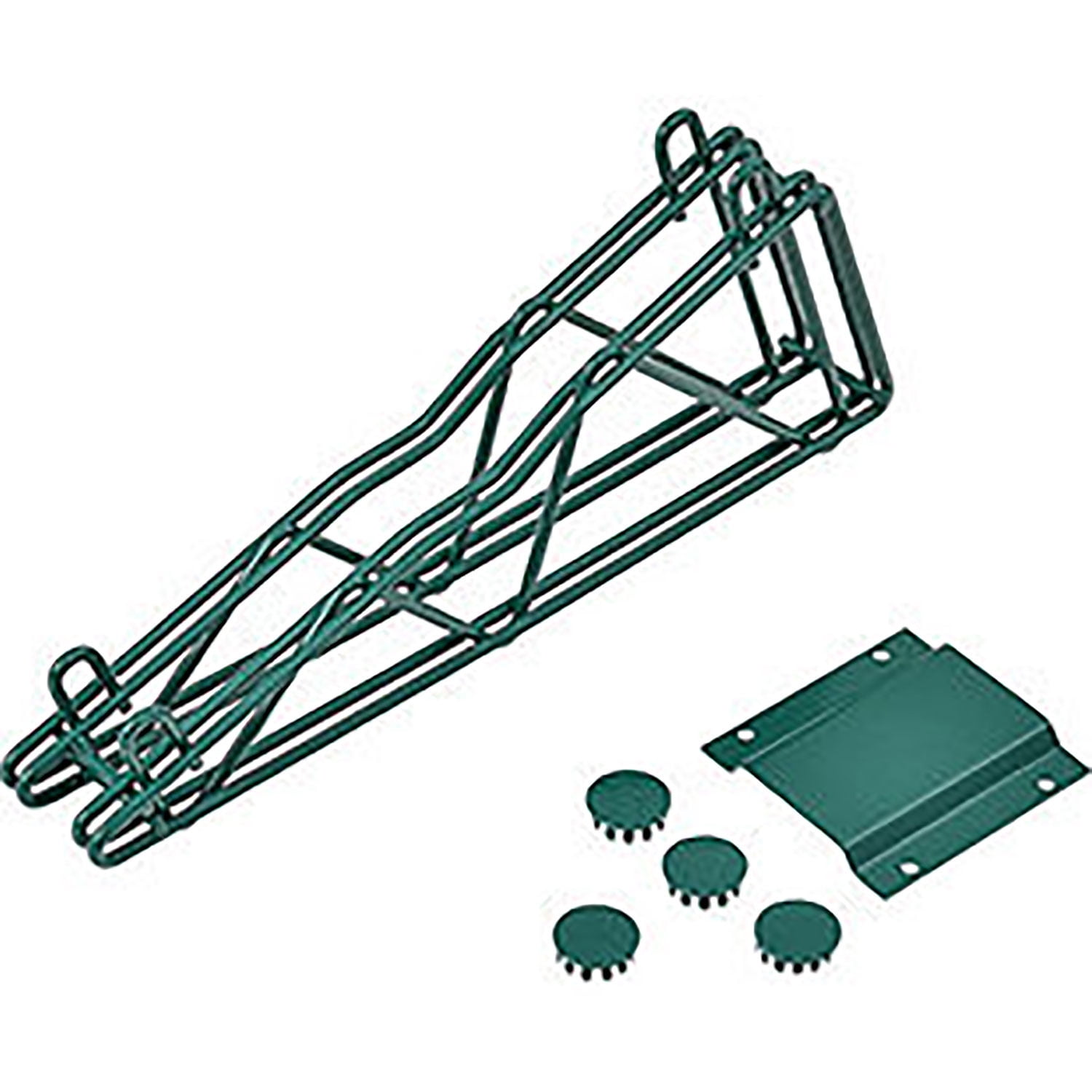 Nexel Poly-Green Fixed Double Shelf Wall Mount Bracket 14""D