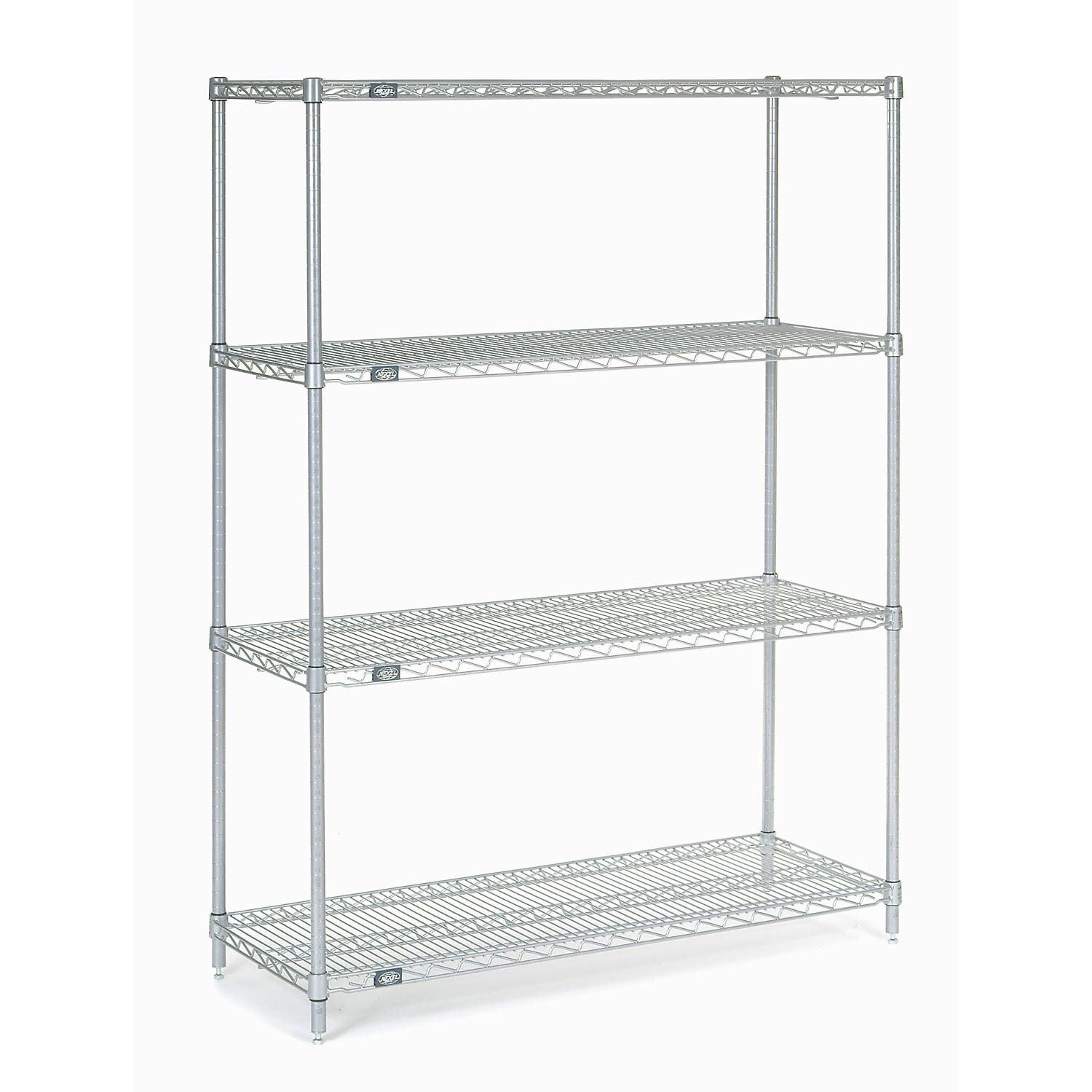 Nexel® 4 Shelf Chrome Wire Shelving Unit Starter 48"W x 14"D x 54"H