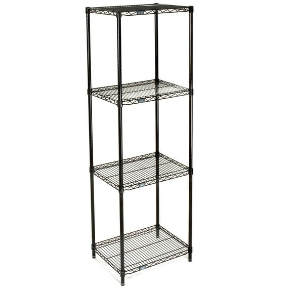 Nexel Wire Shelving, Black Epoxy, 24"W X 18"D X 63"H