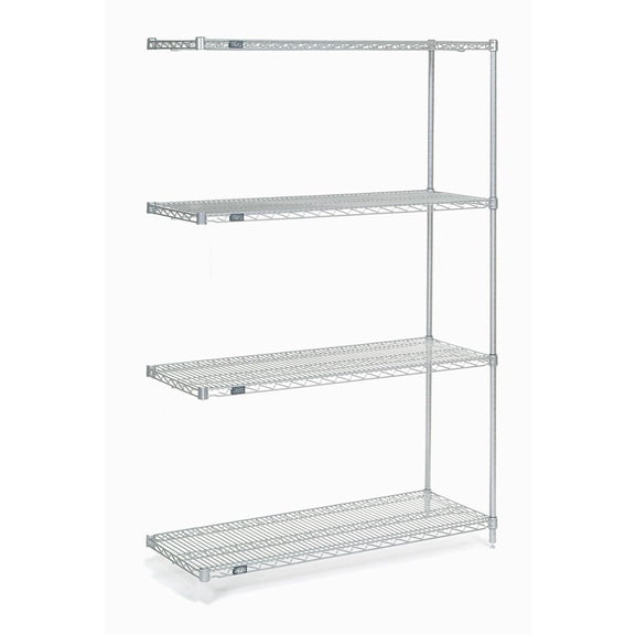 Nexel 189336 Poly-Z-Brite Wire Shelving Add-On, 48 x 21 x 74 in. - Clear