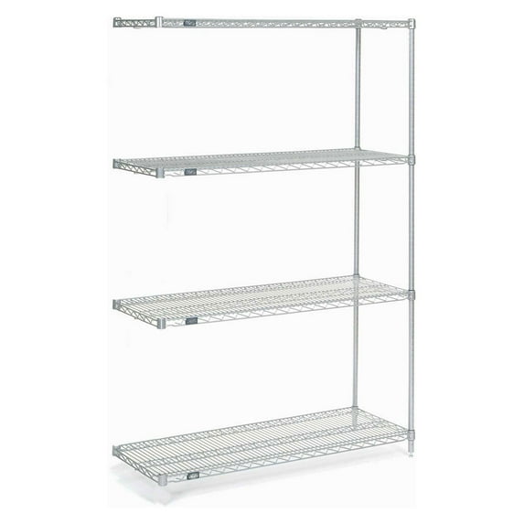 Nexel 189352 Poly-Z-Brite Wire Shelving Add-On 48 x 18 x 86 in. - Clear
