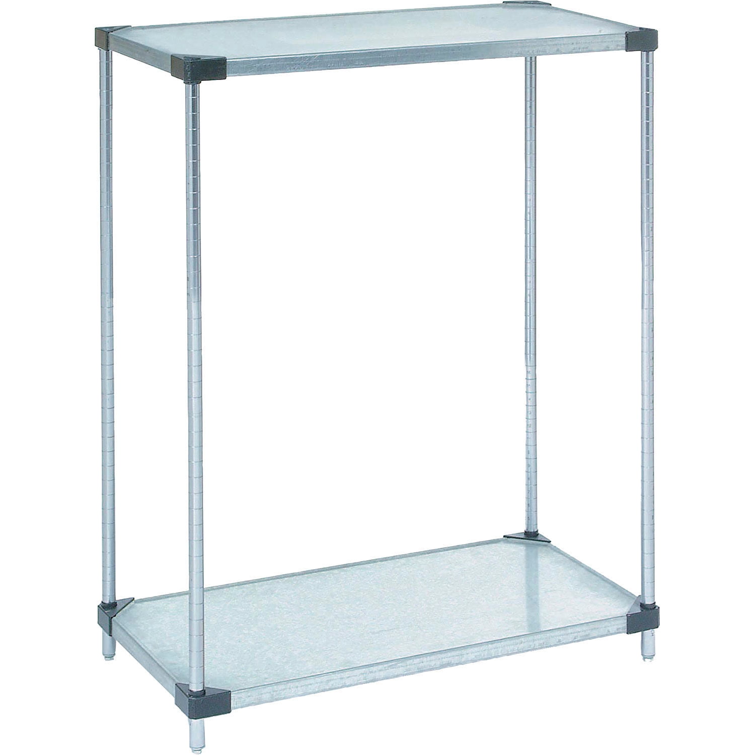 Galvanized Steel, 2 Tier, Solid Shelving Starter Unit, 24"Wx24"Dx34"H at Walmart