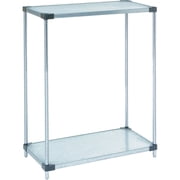 Nexel Galvanized Steel, 2 Tier, Solid Shelving Starter Unit, 24Wx24Dx34H