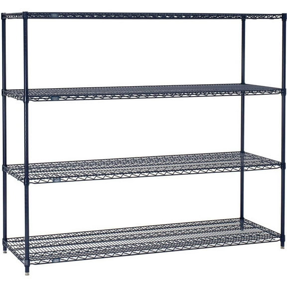 Nexel 5 Shelf Nexelon Blue Wire Shelving Unit Starter 54""W x 21""D x 86""H