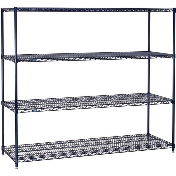Nexel 5 Tier Wire Shelving Starter Unit, 60"W x 21"D x 63"H