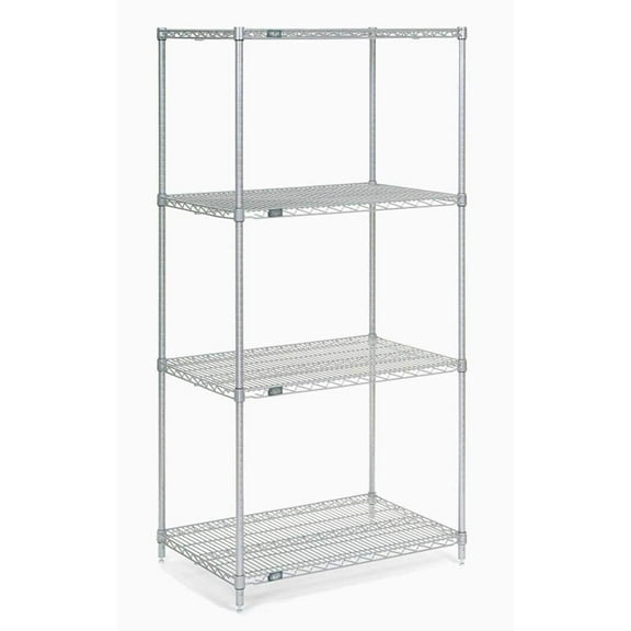 Nexel - 24" x 24" x 86", 5 Tier, NSF Listed Adjustable Wire Shelving, Unit Commercial Storage Rack, Chrome, Leveling feet