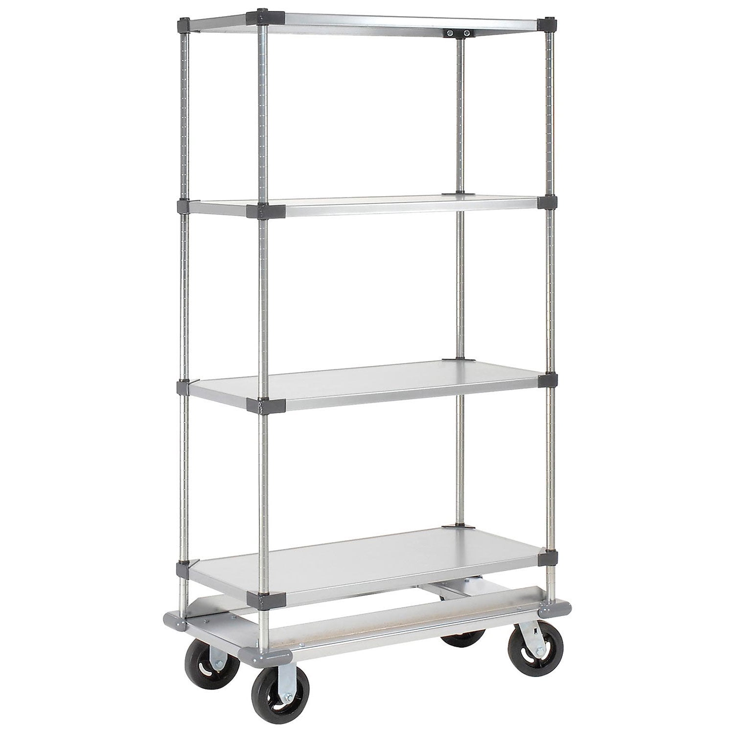 36x24x81 Galvanized Shelf Truck with Dolly Base, 1600 Pound Capacity