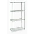 thumbnail image 1 of Nexel Poly-Z-Brite® 5 Tier Wire Shelving Starter Unit, 48"W x 24"D x 74"H, 1 of 4