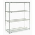thumbnail image 1 of Nexel Poly-Z-Brite® 5 Tier Wire Shelving Starter Unit, 60"W x 24"D x 74"H, 1 of 4