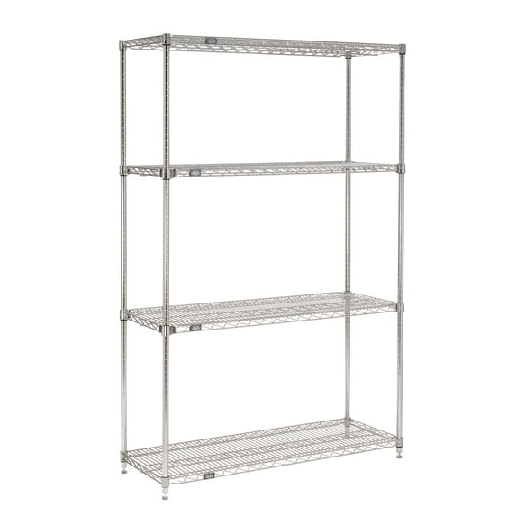 Nexel Quick Adjust Wire Shelving, Chrome, 72x24x74