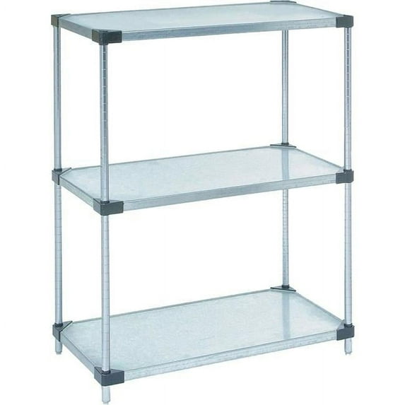 Nexel 3 Tier Starter Unit, Solid Galvanized Steel Shelving - 36 x 24 x 34 in.
