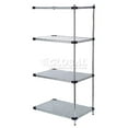 thumbnail image 1 of Nexel Galvanized Steel, 4 Tier, Solid Shelving Add-On Unit, 42"Wx24"Dx63"H, 1 of 3