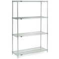 thumbnail image 1 of Nexel 4 Tier Wire Shelving Starter Unit, Stainless Steel, 30"W x 21"D x 63"H, 1 of 5
