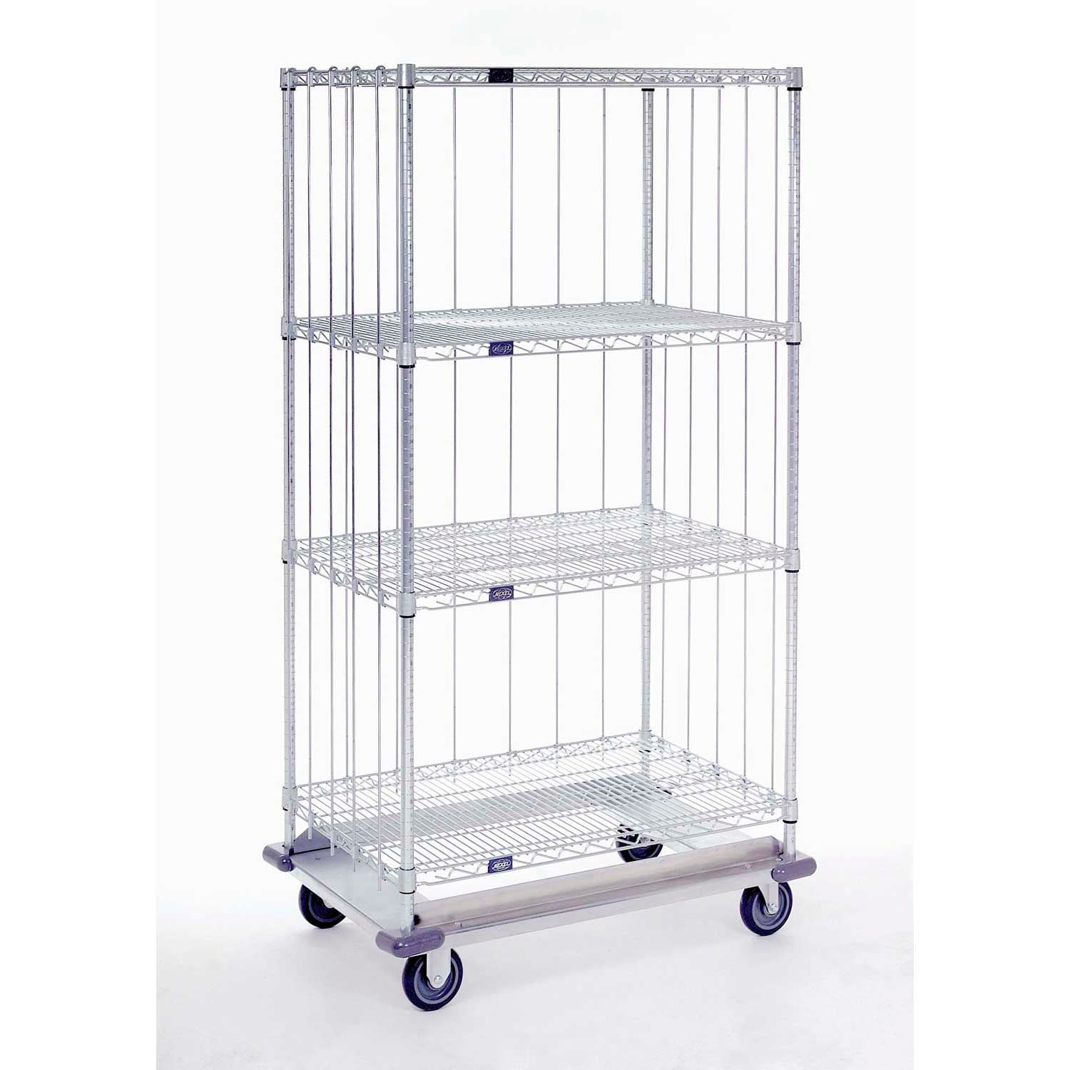 Nexel 52" Chrome Wire Shelving Unit with Rods and Clips