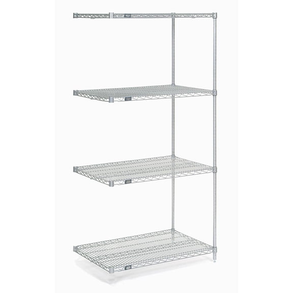 Nexel 796250 Poly-Z-Brite Wire Shelving Add-On, Clear - 60 x 24 x 54 in.