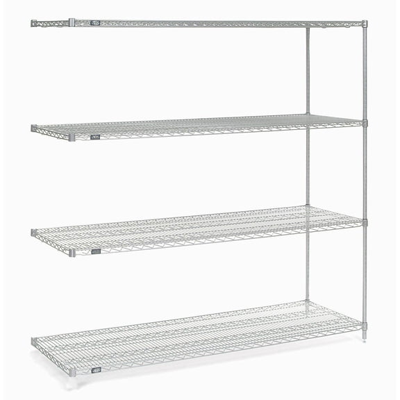 Nexel 796284 72 x 14 x 74 in. Poly-Z-Brite Wire Add-On