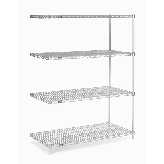 Nexel 796298 Poly-Z-Brite Wire Shelving Add-On, Clear - 60 x 14 x 86 in.