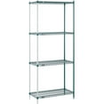 thumbnail image 1 of Nexel A12367G 12 x 36 x 74 in. Poly 4 Tier Wire Shelving Add-On Unit, Green Epoxy, 1 of 5