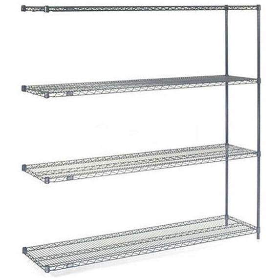 Nexel 5 Shelf Nexelon Blue Wire Shelving Unit Add On 54""W x 18""D x 86""H