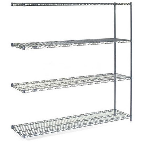 Nexel 5 Shelf Nexelon Blue Wire Shelving Unit Add On 60""W x 21""D x 86""H