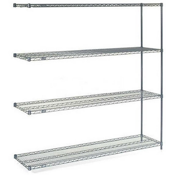 Nexel 5 Shelf Nexelon Blue Wire Shelving Unit Add On 60""W x 24""D x 74""H