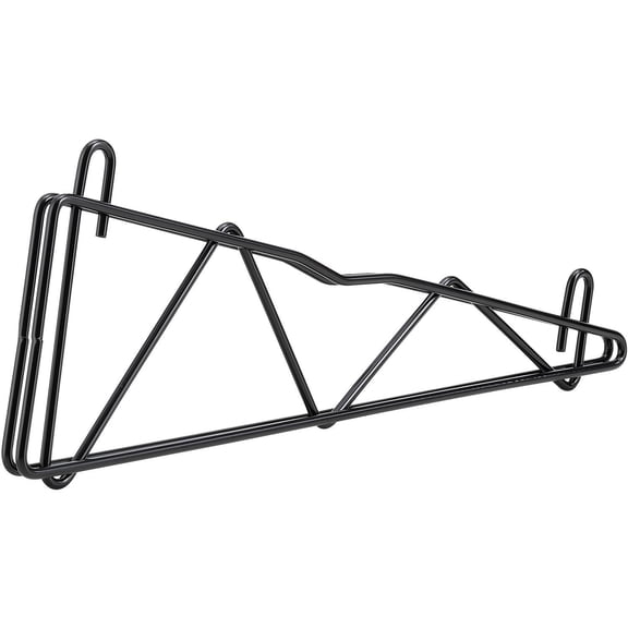 Nexel Black Epoxy Fixed Single Shelf Wall Mount Bracket 18""D