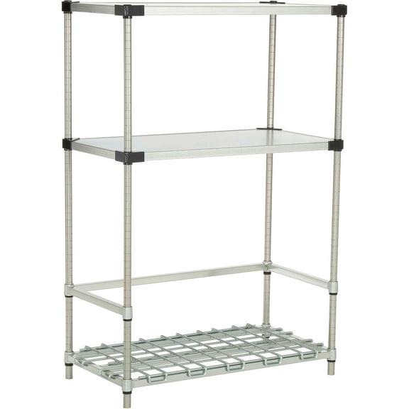 Nexel BK183652Z Poly-Z-Brite 2-Shelf Container/Keg Rack, 36"W x 18"D x 54"H