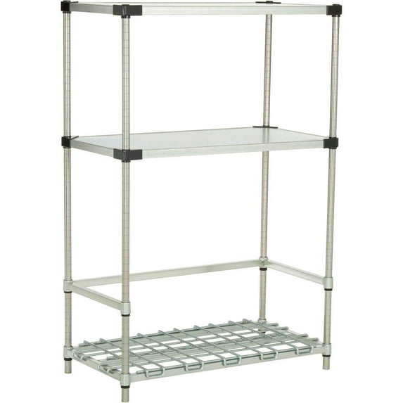 Nexel BK184862Z Poly-Z-Brite 2-Shelf Container/Keg Rack, 48"W x 18"D x 63"H