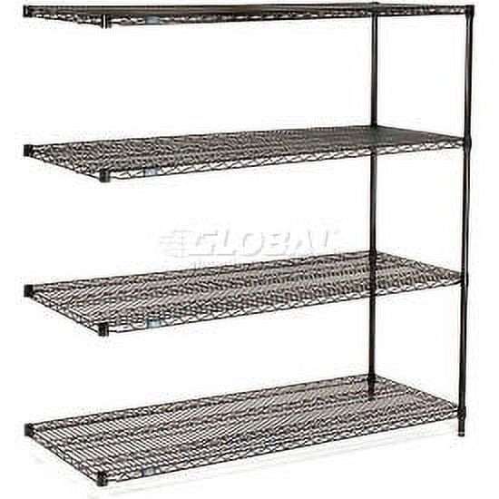 Black epoxy store wire shelving