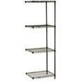 thumbnail image 1 of Nexel Black Epoxy, 4 Tier, Wire Shelving Add-On Unit, 60"W x 21"D x 63"H, 1 of 3