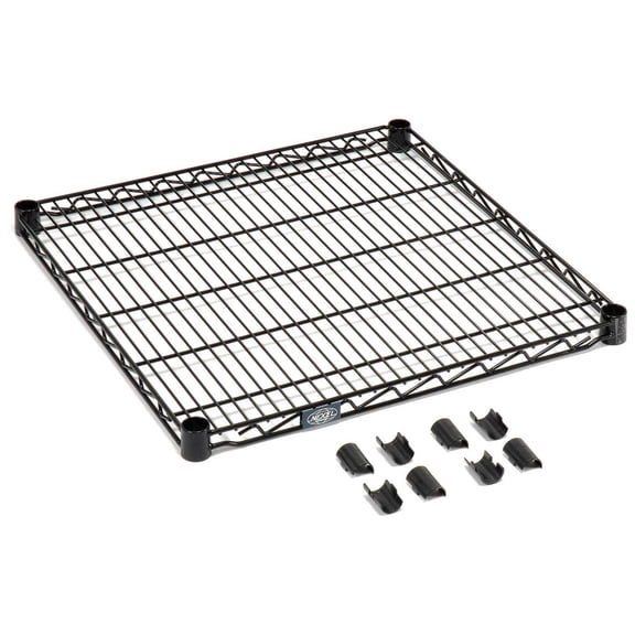 Nexel Black Epoxy Wire Shelf w/Clips, 24"W x 18"D