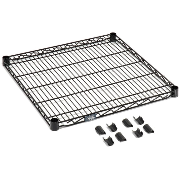 Nexel Black Epoxy Wire Shelf w/Clips, 42"W x 24"D