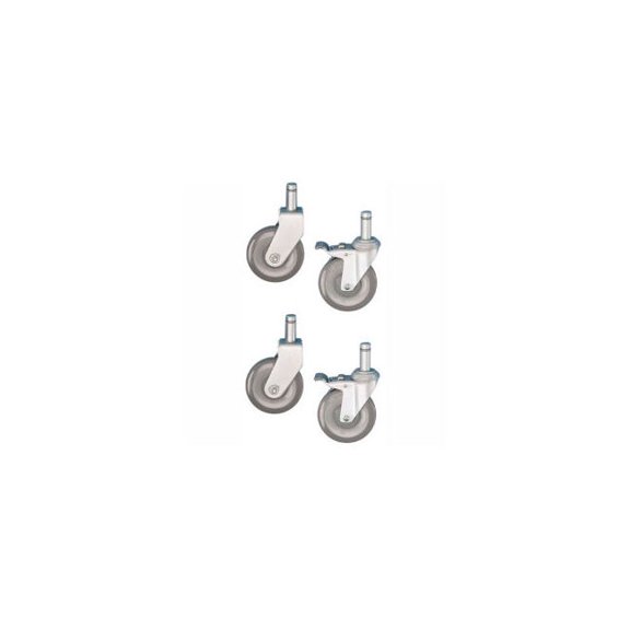 Nexel CA5RSB (2) Swivel Brake (2) Rigid Stem Casters 5"" Polyurethane Set of (4)