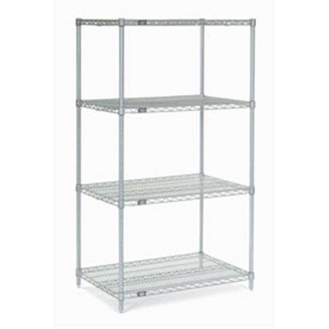 Chrome 4-Tier Adjustable Wire Shelving Unit, 63" Height