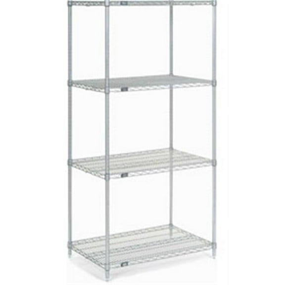 Nexel Chrome Wire Shelving, 36 x 24 x 74 in.