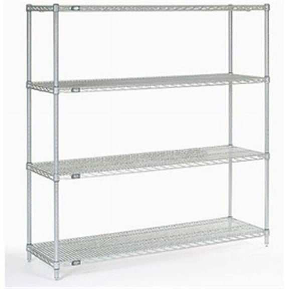 Nexel Chrome Wire Shelving, 60 x 18 x 63 in. - NSF Certified