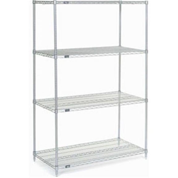 Nexel Chrome Wire Shelving - Chrome - 48 x 36 x 74 in.