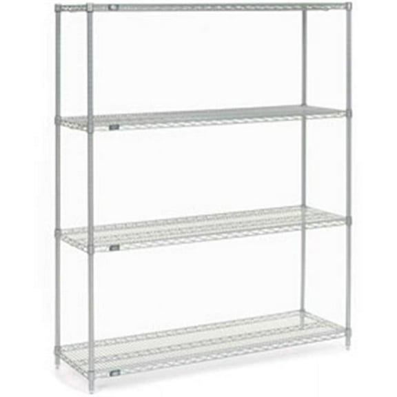 Nexel Chrome Wire Shelving - Chrome - 60 x 18 x 74 in.