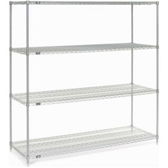 Nexel Chrome Wire Shelving - Chrome - 72 x 30 x 74 in.