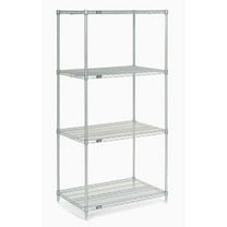 Nexel 5 Tier Chrome Wire Shelving Starter Unit, 30"W x 24"D x 74"H