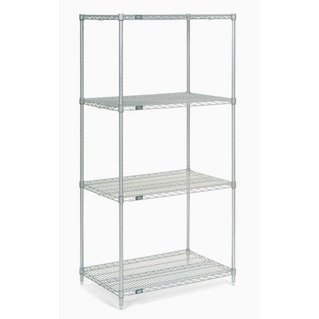 Nexel 5 Tier Chrome Wire Shelving Starter Unit, 30"W x 24"D x 74"H