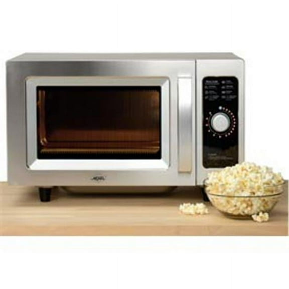 Nexel Commercial Microwave Oven, 0.9 Cu. ft., 1000 W, Dial Control, Stainless Steel