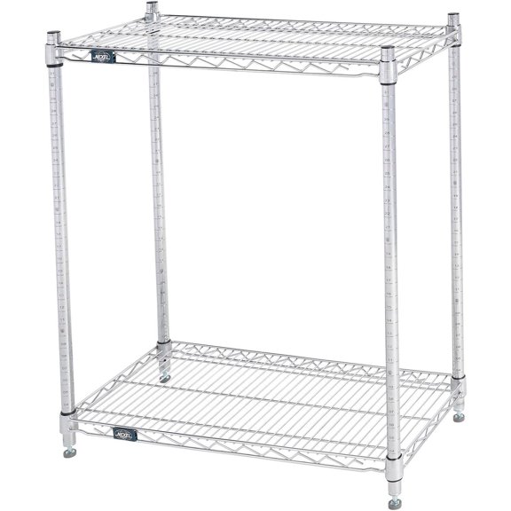 Nexel 2 Shelf Chrome ESD Wire Shelving Unit Starter 30""W x 14""D x 34""H