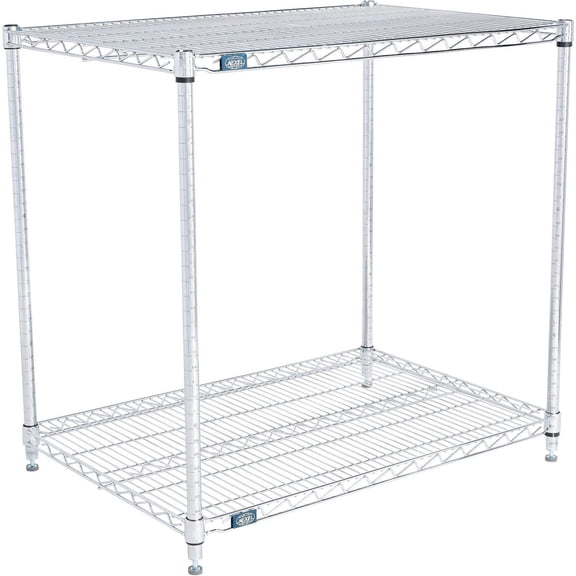 Nexel 2 Shelf Chrome ESD Wire Shelving Unit Starter 36""W x 24""D x 34""H