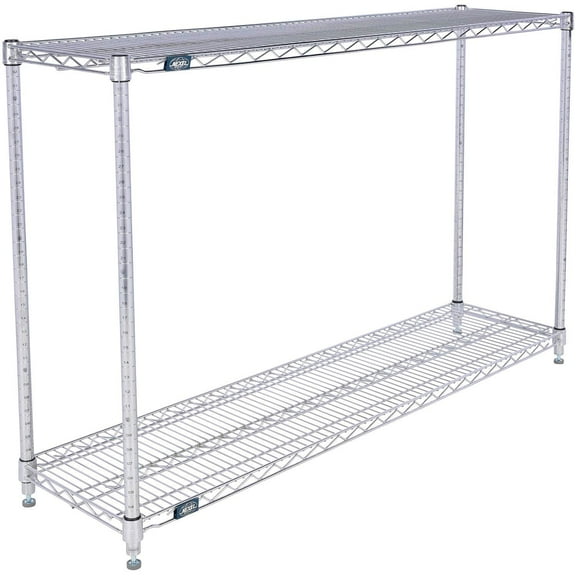 Nexel 2 Shelf Chrome ESD Wire Shelving Unit Starter 54""W x 14""D x 34""H