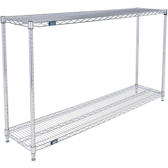 Nexel 2 Shelf Chrome ESD Wire Shelving Unit Starter 60""W x 18""D x 34""H