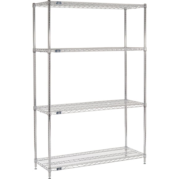 Nexel ESD, 4 Tier, Wire Shelving Starter Unit, 42"W x 14"D x 74"H
