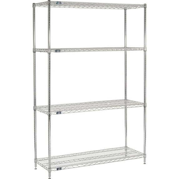 Nexel ESD, 4 Tier, Wire Shelving Starter Unit, 48"W x 14"D x 86"H