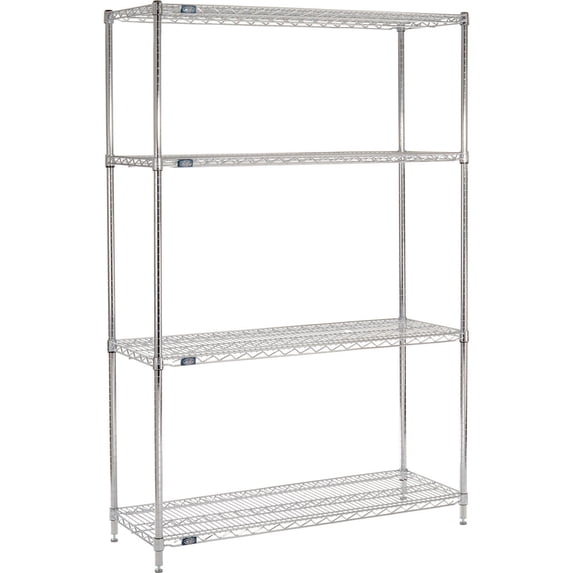 Nexel ESD, 4 Tier, Wire Shelving Starter Unit, 60"W x 36"D x 63"H