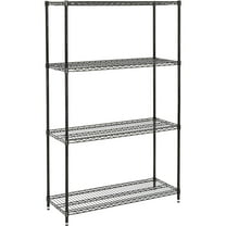 Nexel Medium Duty Wire Shelving Unit, Black Epoxy, 48"W x 18"D x 74"H